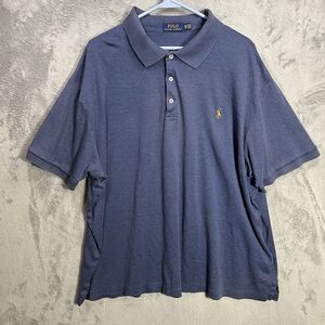 Polo Ralph Lauren Shirt Mens 3XB Big Blue Polo Flesh Pony Pima Soft‎ Touch